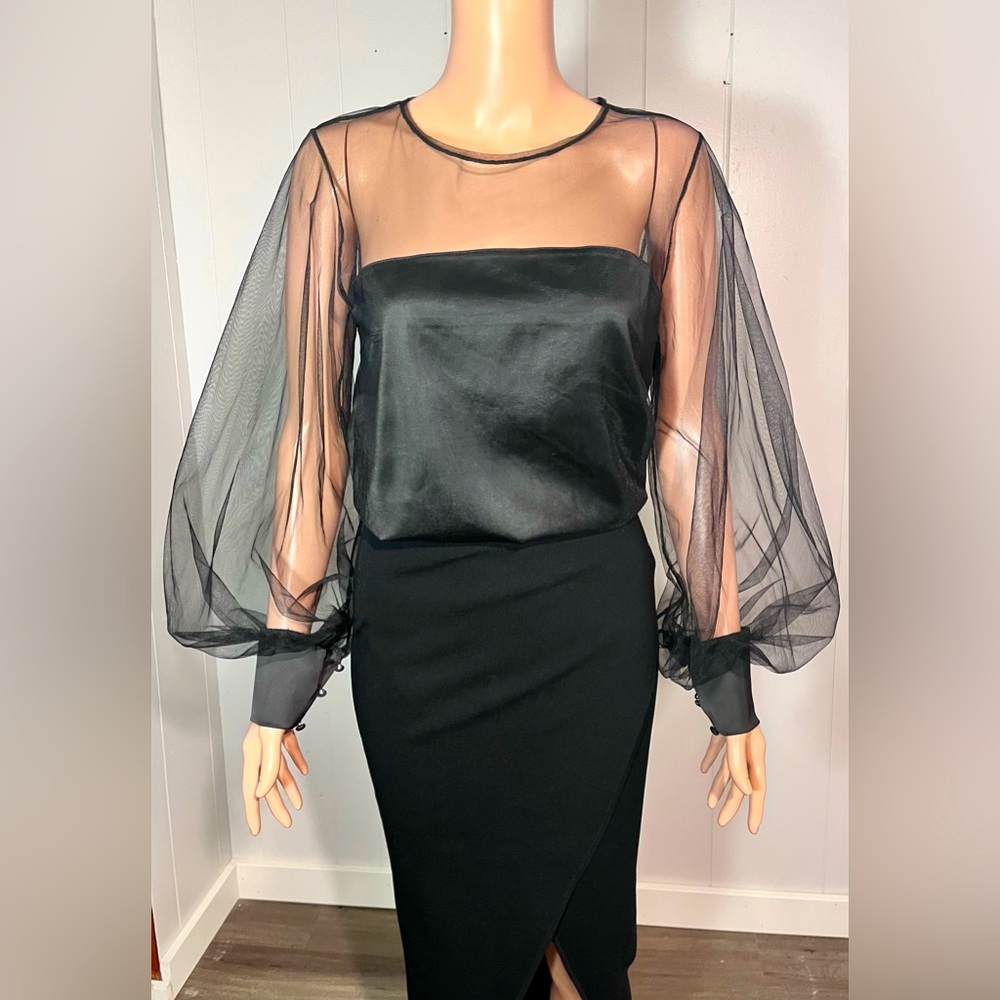 Zara Black Sheer Blouse